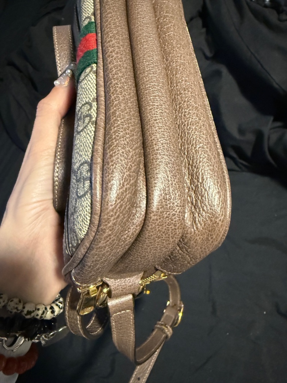 Gucci Ophidia Beige GG Supreme triple zipper Canvas Crossbody - Picture 10 of 15